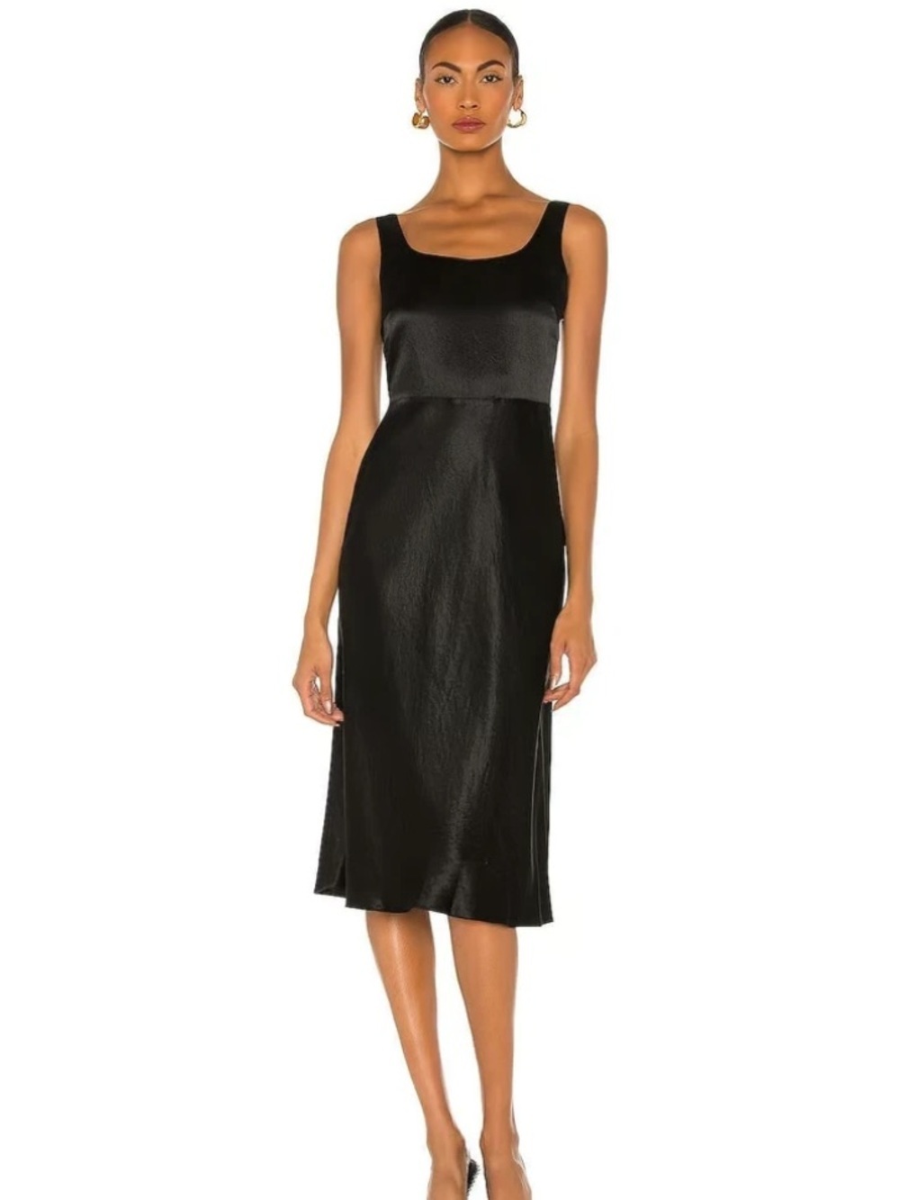 NEW, VINCE Fitted Satin Slip Casual Midi Dress Size 8